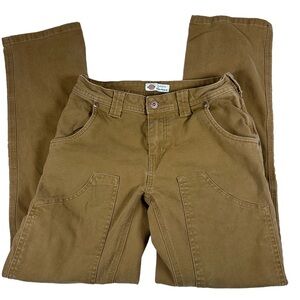 Dickies women’s work Brown Pants double front knee utility carpenter tan duck